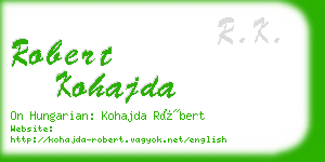 robert kohajda business card